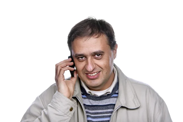 Mannen på phonen — Stockfoto