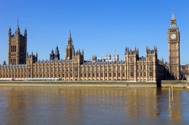 Londra görünümü, big ben, Parlamento ve river thames