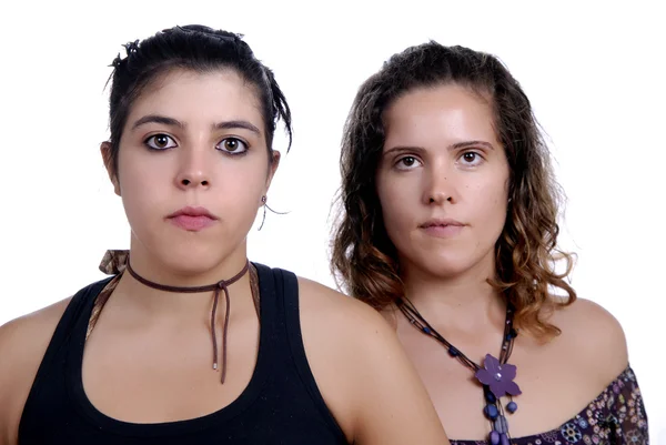Две юные случайные женщины — стоковое фото