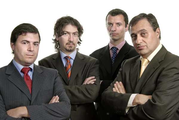 Four young business men portrait on white — Stock Photo, Image