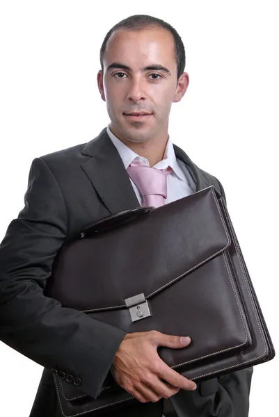 Young businessman with a suitcase — Stock Photo, Image