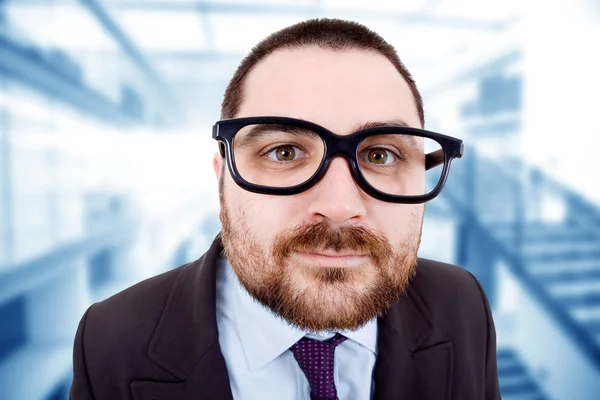 Young silly business man portrait at the office — Stock Photo, Image