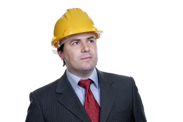 Un ingeniero con sombrero amarillo — Foto de Stock