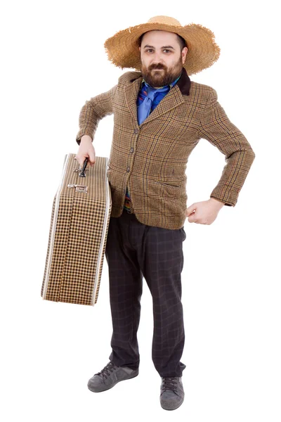 Young silly man traveler — Stock Photo, Image