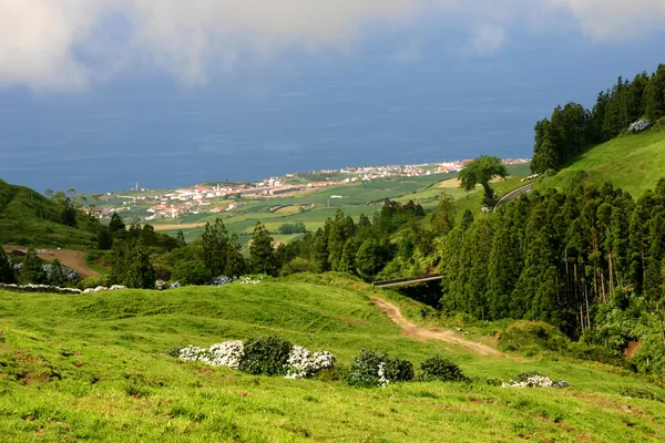 Aldeias dos Açores na costa — Fotografia de Stock