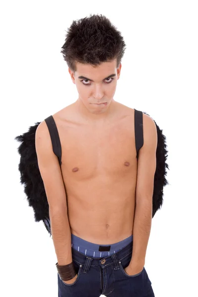 Young casual teen man with wings — Stock Photo, Image