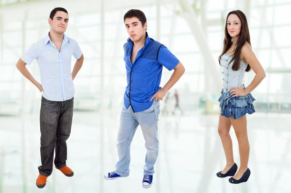 Three young casual teenagers — Stock Photo, Image