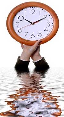 yansıma ile bir saat ile kadın el