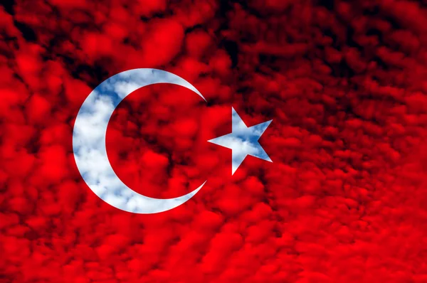 Türkiye'de kırmızı ve beyaz bayrak — Stok fotoğraf