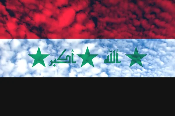 Irak színes illusztráció mintázott zászló — Stock Fotó