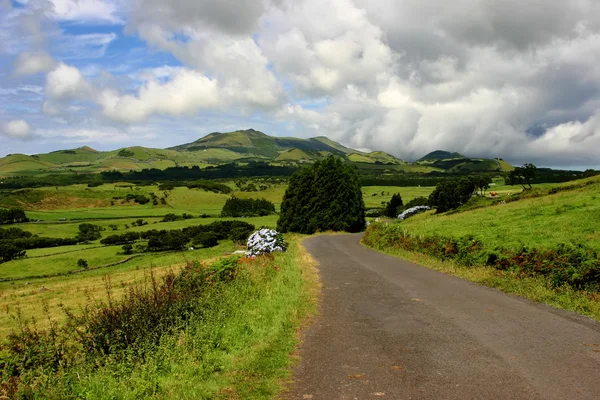 Carretera de paisaje en sao jorge island — Foto de Stock