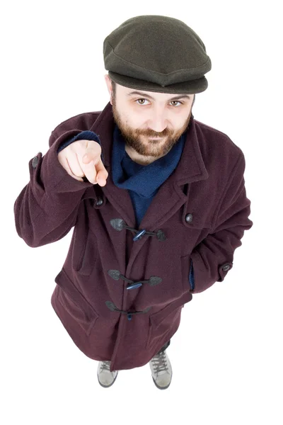 Young casual man pointing — Stock Photo, Image