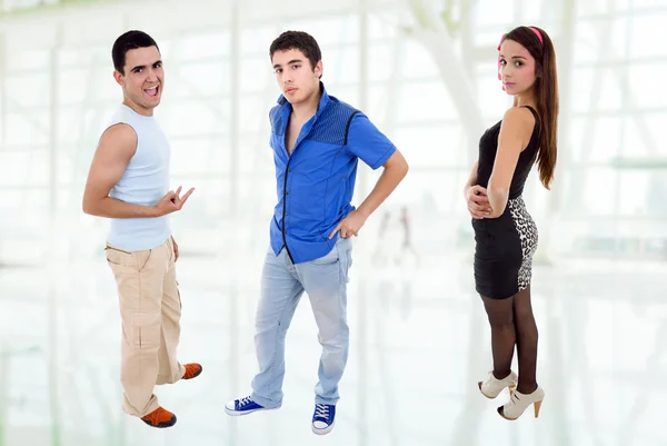 Three young casual teenagers — Stock Photo, Image