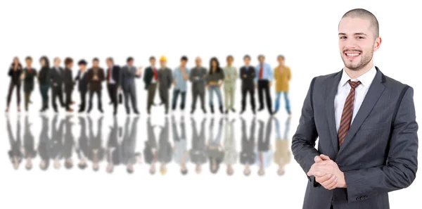 Business man in front of a group of — Stock Photo, Image