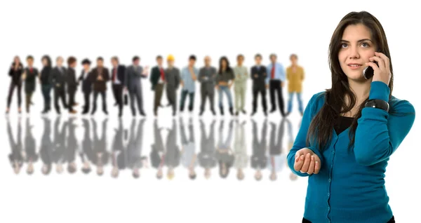 Business woman and her team — Stock Photo, Image