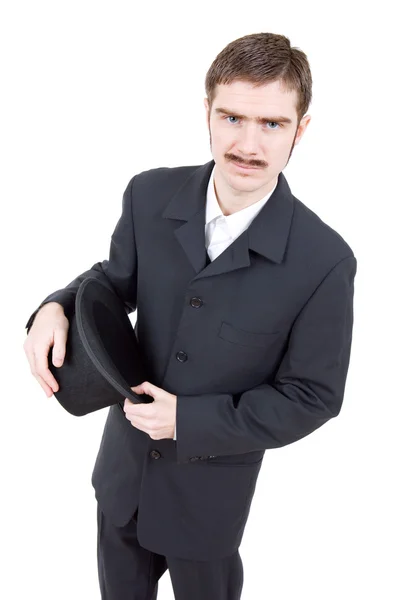Junger Mann als Vintage-Bräutigam verkleidet — Stockfoto