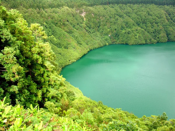 Скрытое озеро сао гонкало в Азорских островах — стоковое фото