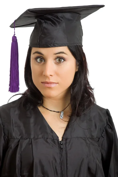 Feliz joven en el día de la graduación — Foto de Stock