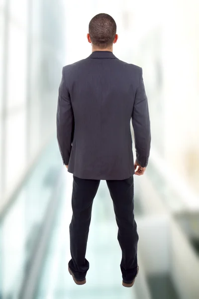 Young business man full body from back