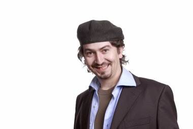 Casual adam dikey, şapka