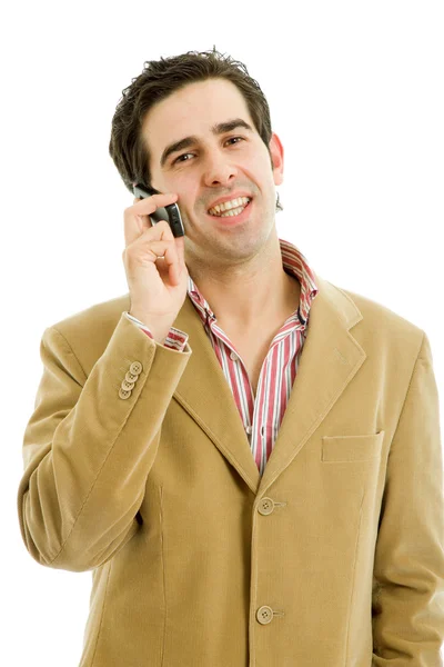 Casual jongeman op de telefoon — Stockfoto