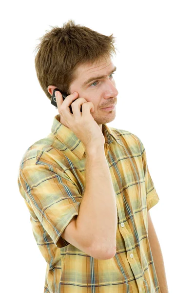 Casual jongeman op de telefoon — Stockfoto