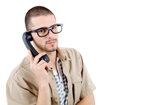 Jeune homme avec un téléphone — Photo