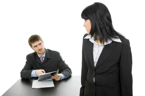 Joven pareja de negocios trabajando —  Fotos de Stock