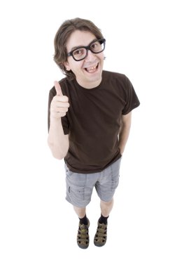 mutlu bir adam başparmak yukarı