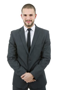 genç iş adamı portre üzerinde beyaz izole