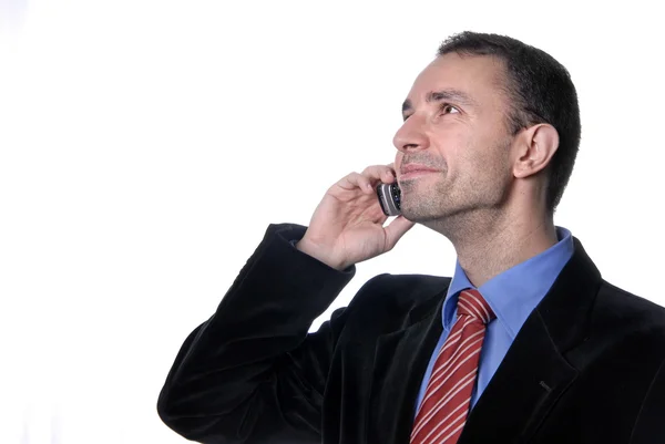 在电话上的年轻商业男人 — 图库照片