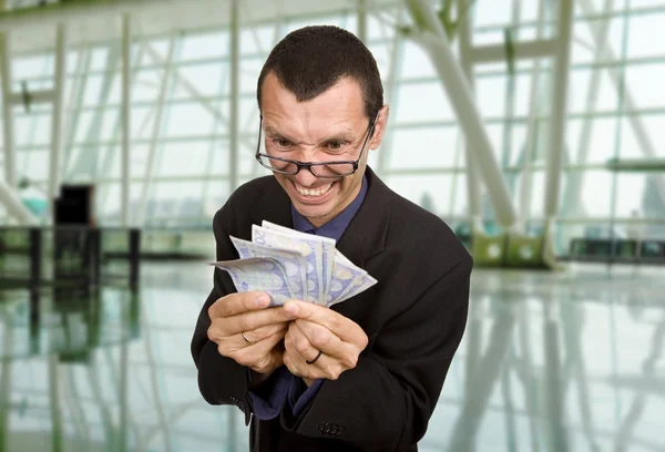 Business man with a clock — Stock Photo, Image