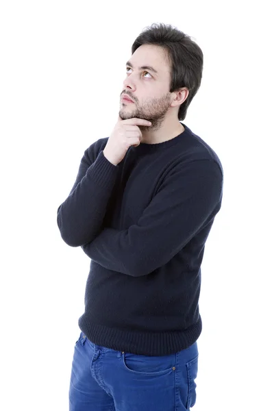 Pensive young casual man — Stock Photo, Image