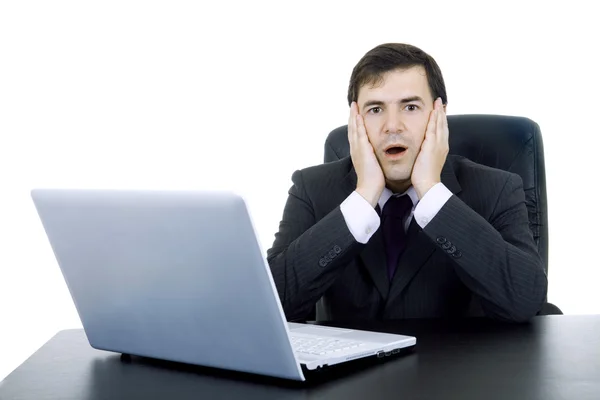 Young business man working with is laptop — Stock Photo, Image