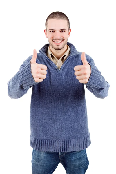 Young man going thumb up — Stock Photo, Image