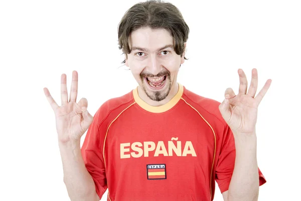 Felice uomo spagnolo sostenitore — Foto Stock
