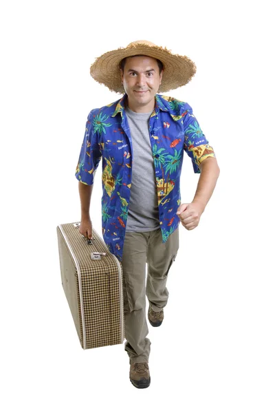 Young silly man traveler — Stock Photo, Image