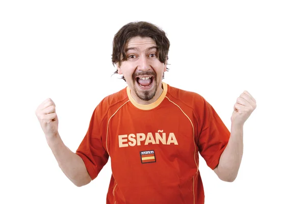 幸せなスペイン人のサポーター — ストック写真