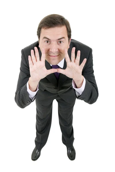 Happy young businessman full length — Stock Photo, Image