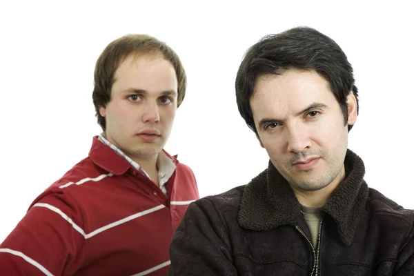 Retrato de dos hombres jóvenes casuales, aislados en blanco —  Fotos de Stock