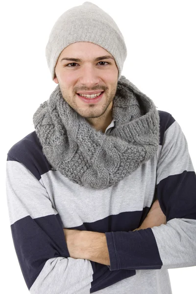 Kış için giyinmiş adam — Stok fotoğraf