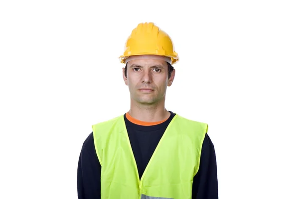 Young worker portrait in a white background — Stock Photo, Image