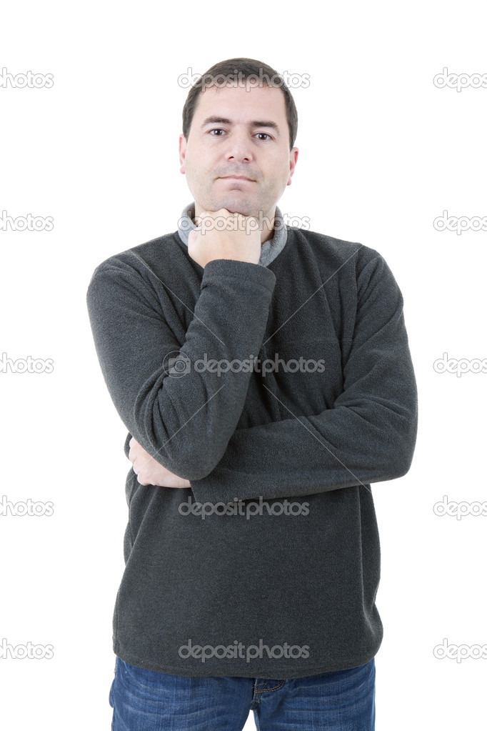 Pensive young casual man