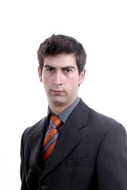 Beyaz arka planda genç iş adamı portresi