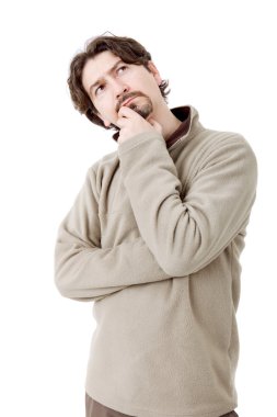 dalgın genç casual adam portresi