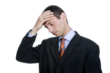 bir takım hareketleri bir baş ağrısı ile işadamı