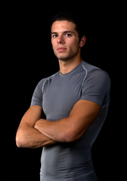 Young man portrait, on a black background — Stock Photo, Image