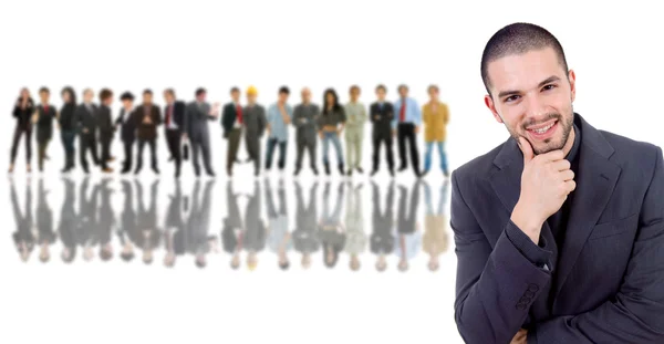 Business man in front of a group of — Stock Photo, Image