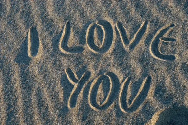 Ik hou van je - op het zand — Stockfoto