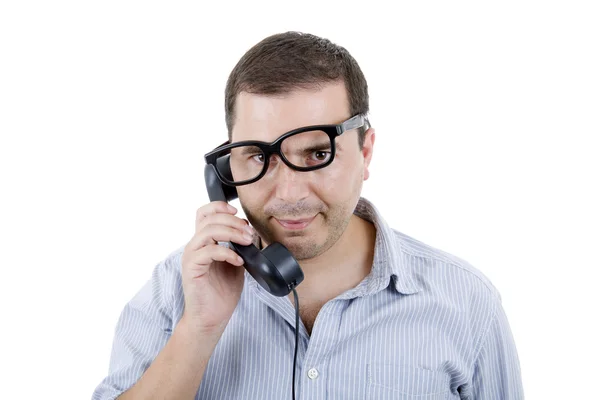 Jonge man met een telefoon — Stockfoto